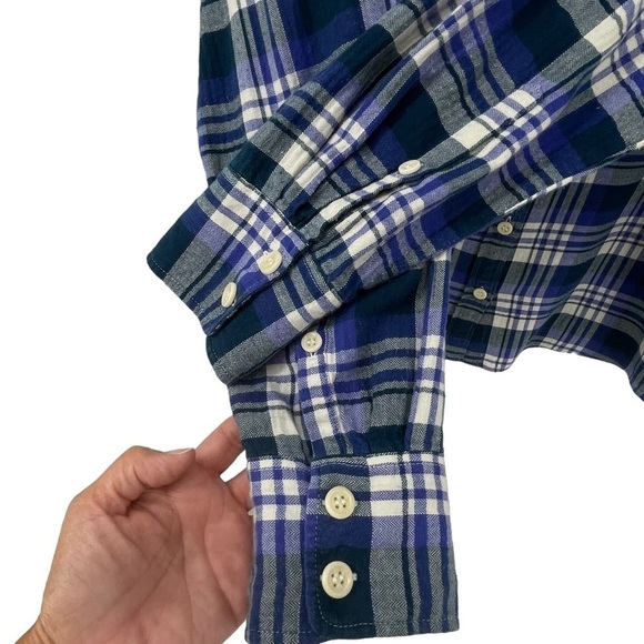 J Crew Acropolis Classic Collared, Plaid Button-Up Shirt - Sz 12 - Picture 9 of 15